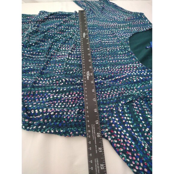 Apt. 9 Dress XL Blue w/colorful dots long sleeve jersey Elastic Waist top lined - Picture 3 of 10